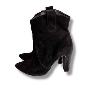 Chinese Laundry x Kristin Cavallari Heeled Ankle Boots Sz 8.5 Black Faux Suede